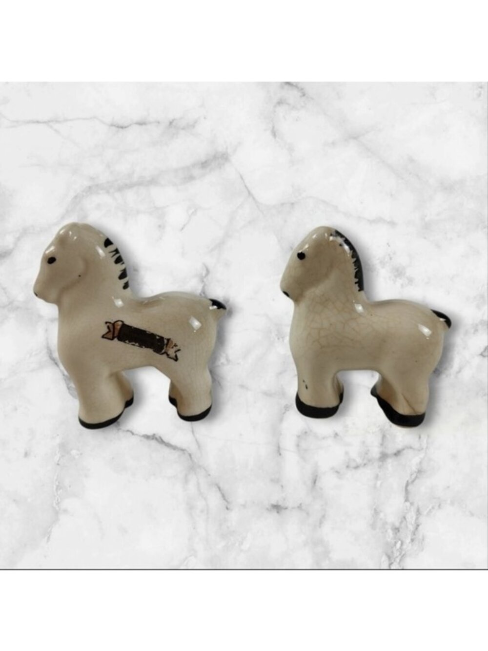 1930s Stangl Percheron Draft Horse Figures Ceramic